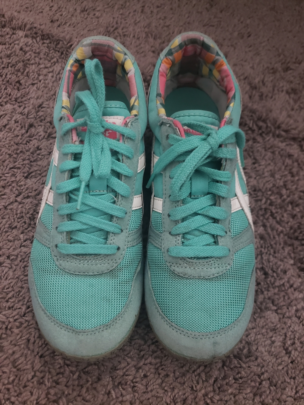 Onitsuka Tiger Aqua Teal Lace-Up Sneakers